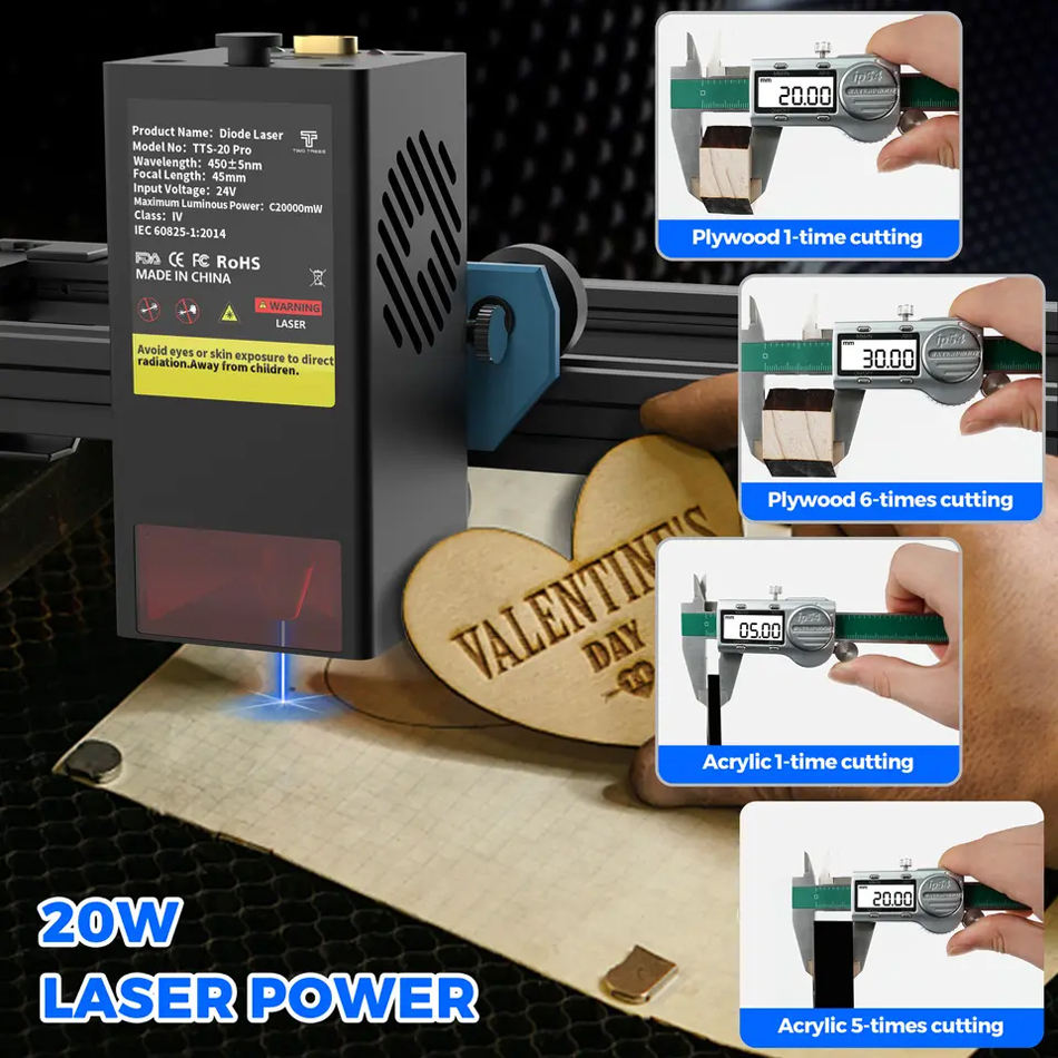 TWO TREES TTS pro 20W Desktop  - Industrial Grade Laser Engraver review and price